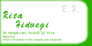 rita hidvegi business card